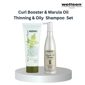 Bundle Nutri Styling Curl Booster 220ml and Thinning & Oily Hair Shampoo - Wellsen Marula Oil 325ml