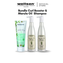 Bundle Set-Curl Booster & Retention Cream Peppermint & Marula Oil Shampoo