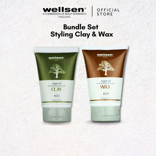 Bundle Set- Inspiration Styling Clay  & Inspiration Styling Wax-Wellsen Argan Oil