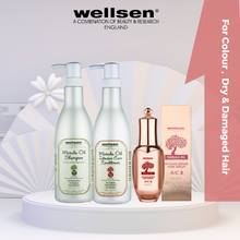 Wellsen Gift Set- Marula Oil Shampoo for Dry & Damaged Hair + Intensive Care Conditioner + Intense Repair Hair Serum(MAC 1+ MAC 1D+ MAC 8)