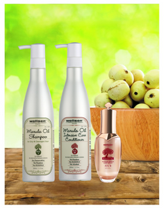 Wellsen Gift Set- Marula Oil Shampoo for Dry & Damaged Hair + Intensive Care Conditioner + Intense Repair Hair Serum(MAC 1+ MAC 1D+ MAC 8) FREE HAIR TOWEL