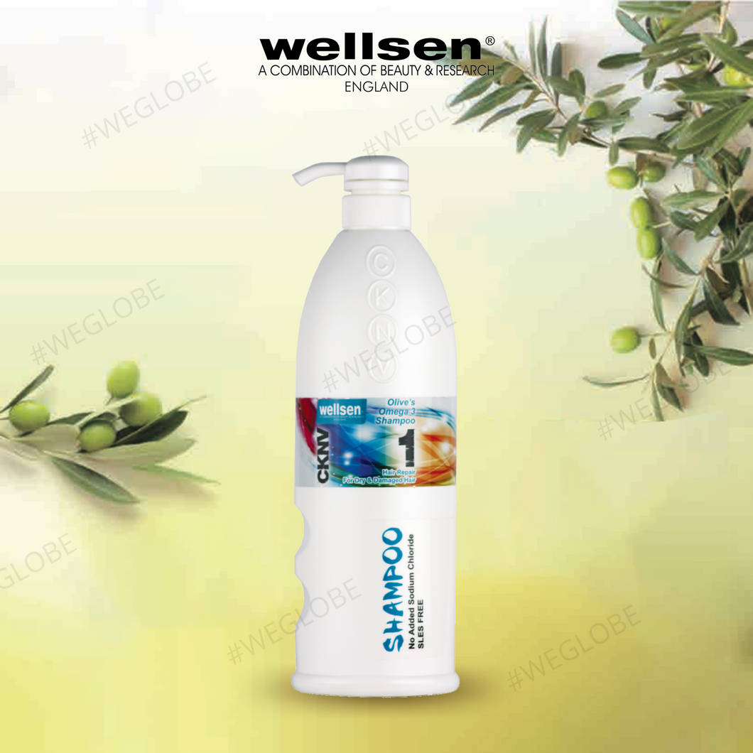 Dry & Damaged Hair Shampoo - Wellsen Olive's Omega 3